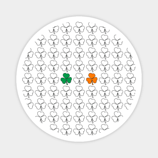 St Patricks Day Shamrock Pattern with Green White Orange Magnet